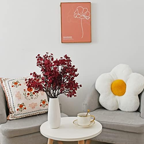 Mandys Burgundy Artificial Babys Breath Flowers 6 Bundles