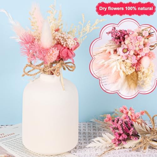 10 Pack Pink Dried Flower Bouquets with Stem Boho Decor