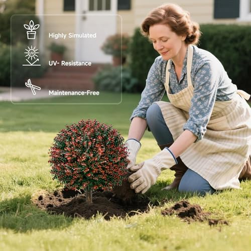 YUGYUM Set of 2 Artificial Boxwood Topiary Trees