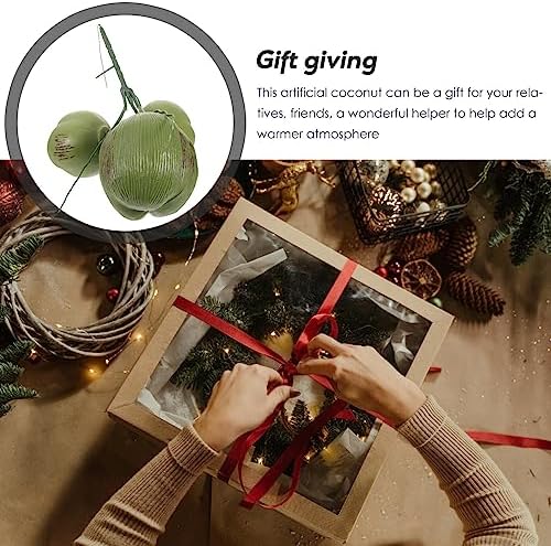 HOMSFOU Artificial Coconut Fake Fruit Decorations