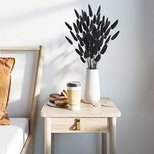 Uieke 17 Inch Black Dried Bunny Tails for Decor