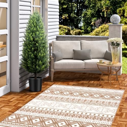 4FT Artificial Cedar Topiary Trees 2 Pack