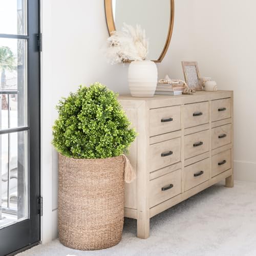 27 Inch Realistic Artificial Boxwood Topiary Set of 2