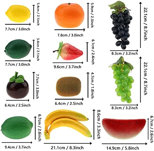 11 Pack Plastic Artificial Fruits for Home Decor