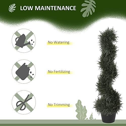 Outsunny 3FT Artificial Cedar Tree Spiral Topiary Faux Plant