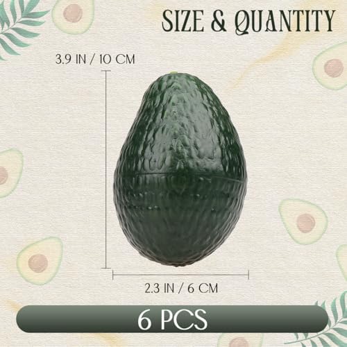Gresorth 6pcs Artificial Lifelike Avocado Decoration