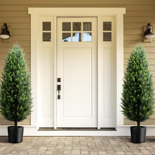 4FT Artificial Cedar Topiary Trees 2 Pack