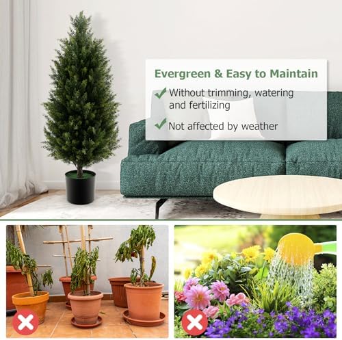 Goplus 3FT Artificial Cedar Tree Set of 2