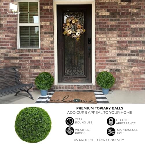 365 Curb Appeal Set of 2 Large Topiary Balls