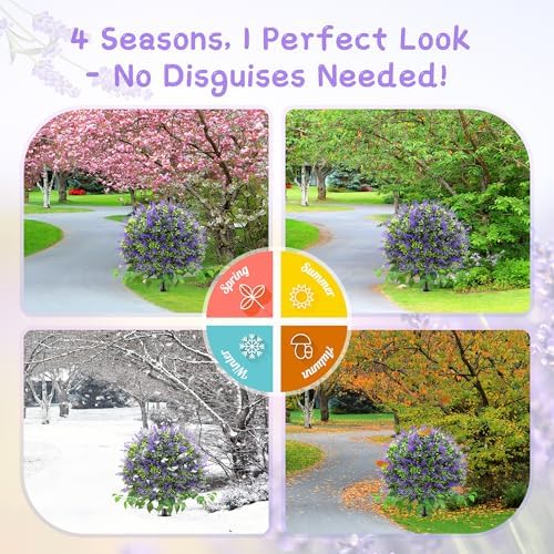 TONAHUTU 28 Artificial Boxwood Lavender Topiary Ball