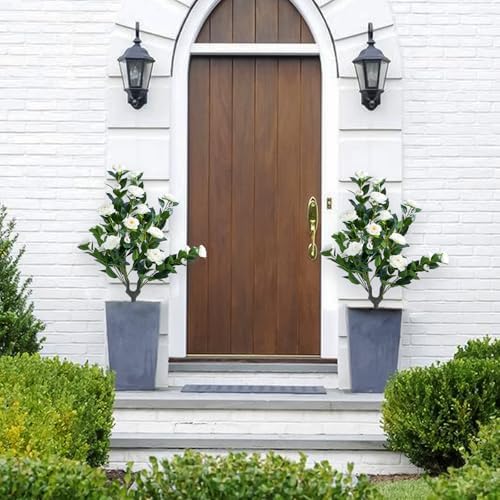 GarveeHome 354 Inch Artificial Topiary Set of 2 White