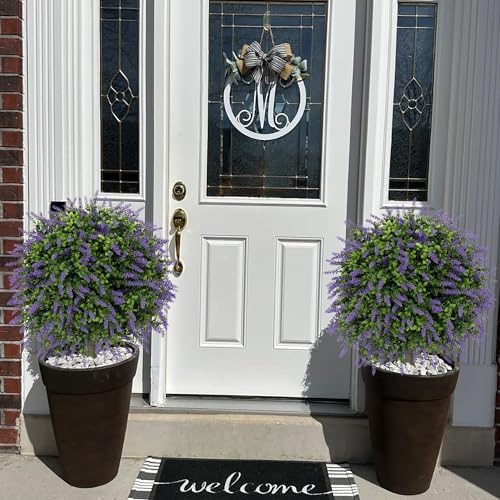 Artificial Lavender Topiary Ball Trees Set of 2 24 Inch