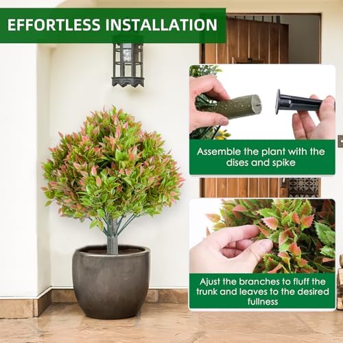 236 Inch Artificial Topiary Trees Set of 2 with Ground Spike