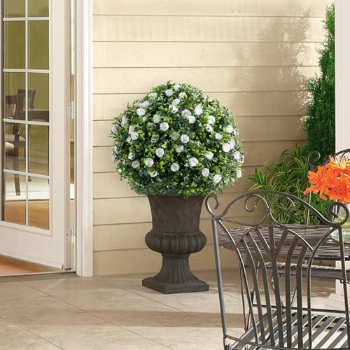 GarveeHome 236 Inch Artificial Topiary Set of 2 with Metal Spikes
