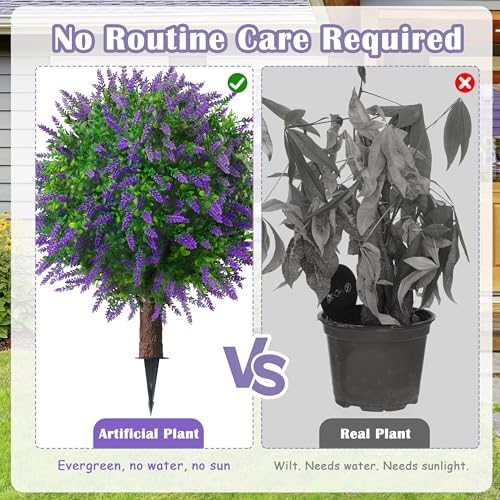 Sunnyglade 255 Inch Artificial Lavender Topiary Set of 2