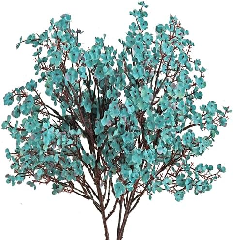 Mandys Teal Artificial Babys Breath Flowers 6 Bundles