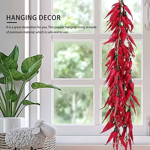 Happyyami 5pcs Artificial Chili Peppers Hanging Decorations