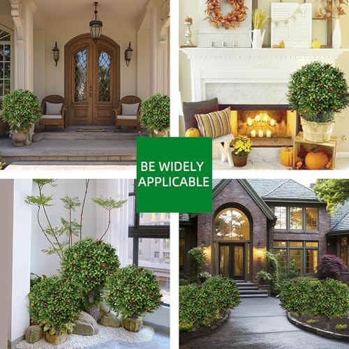 2 Pack 173 Artificial Boxwood Olive Topiary Trees with LED Lights