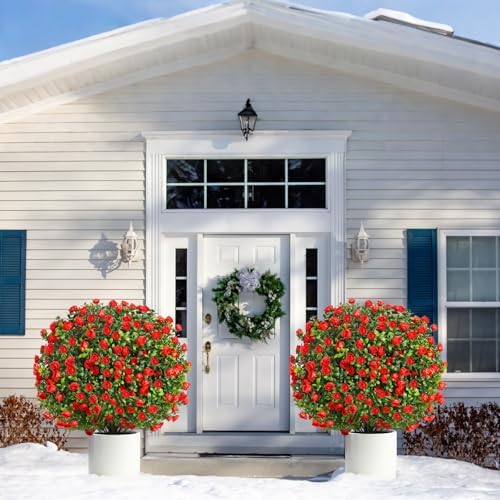 Artificial Rose Topiary with Ground Spikes UV Resistant 236 Inch