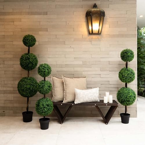 Nearly Natural 6ft Artificial Triple Ball Boxwood Topiary Tree