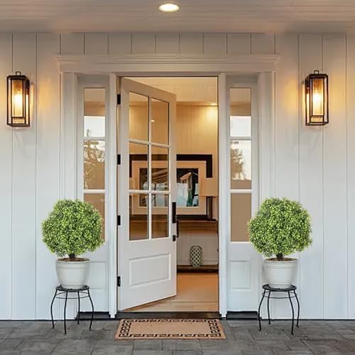 THE BLOOM TIMES 2ft Artificial Boxwood Topiary Set of 2