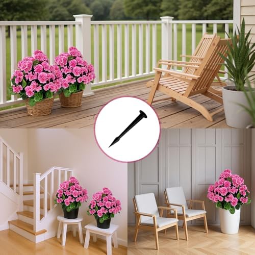 GarveeHome Artificial Lavender Begonia Ball Trees 2 Set