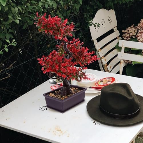 Cabilock Artificial Red Bonsai Tree Indoor Decor