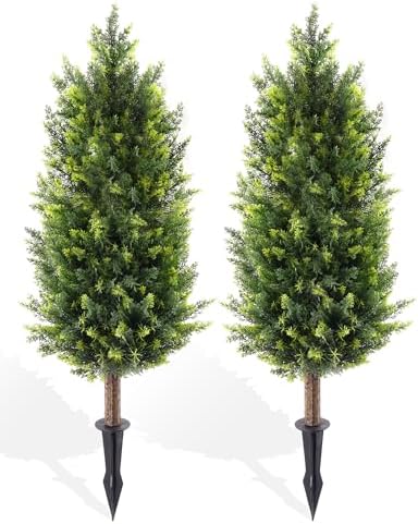 Fonyick Artificial Cypress Topiary Tree Set of 2