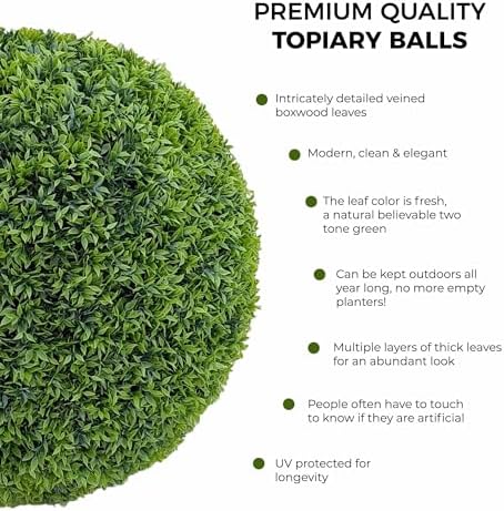 365 Curb Appeal Set of 2 Large Topiary Balls