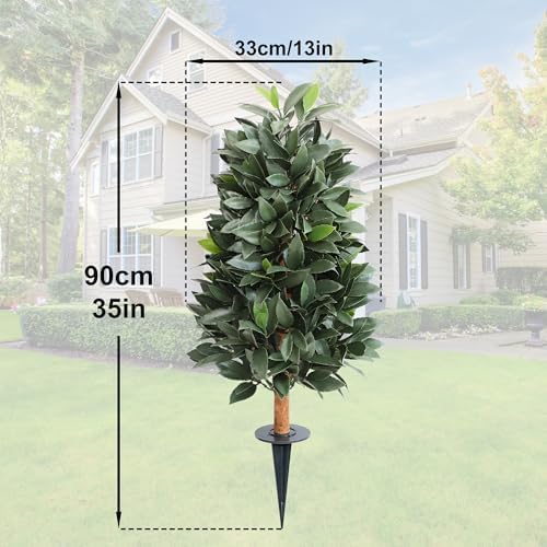 Momoplant Artificial Topiary Trees Set of 2 35Inch