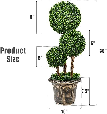 Goplus 25 Ft Artificial Boxwood Topiary Decor