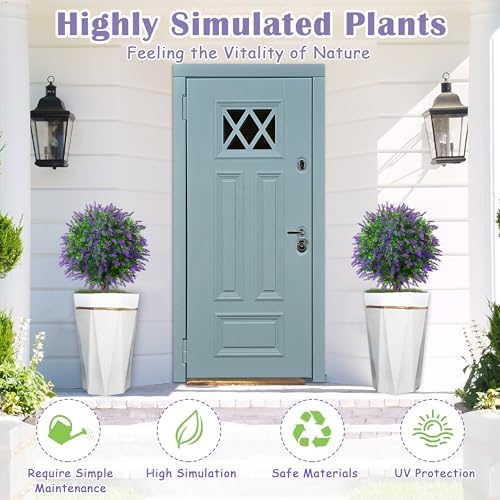 Sunnyglade 255 Inch Artificial Lavender Topiary Set of 2