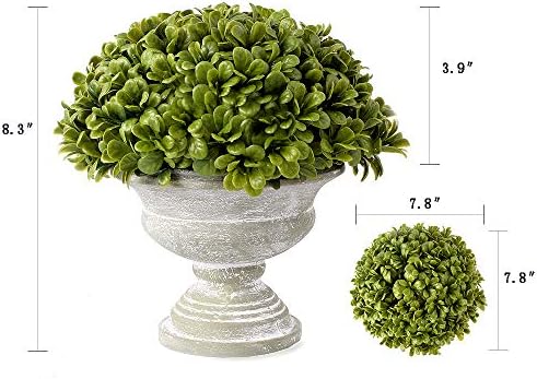 Blooming Paradise Artificial Topiary Ball Boxwood with Grecian Urn Planter