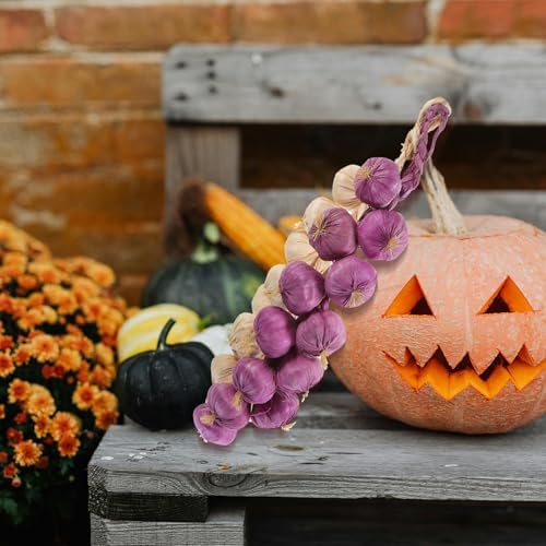 Garneck Artificial Garlic Hanging Rope 2Pcs