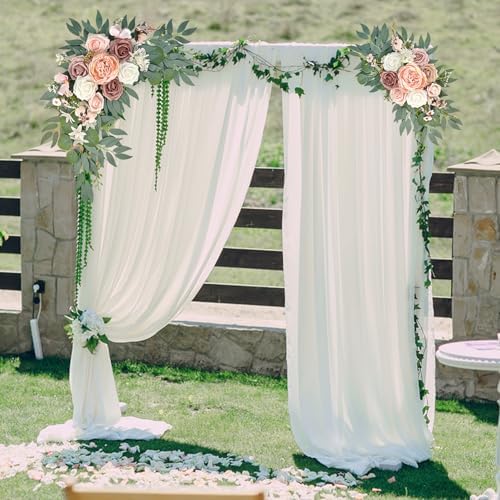 Finphoon Pink Wedding Arch Flowers Set of 2