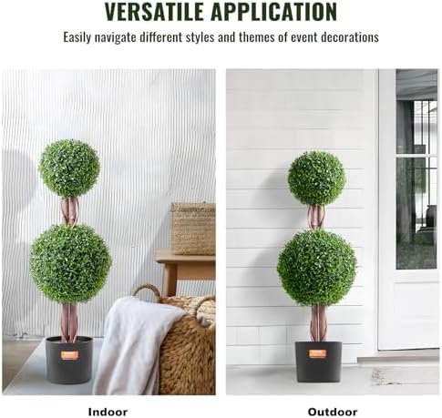 VEVOR Artificial Topiary Tree Set 36 Inch Tall 2 Pieces