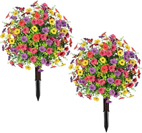 2 Pack 236 Inch Artificial Boxwood Topiary Trees
