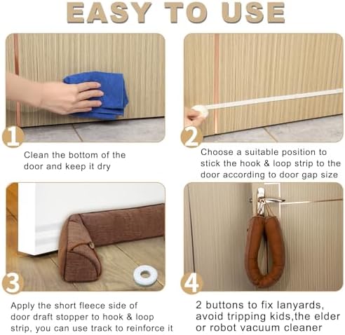 Fivebop Door Draft Stopper 36 Inch Triangle Weighted Stopper