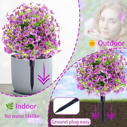 BELIFI Artificial Topiary Ball Tree with Ground Spike 2 Pcs Purple