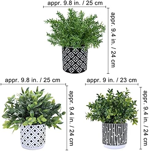 Winlyn 3-Pack Artificial Plants in Concrete Pots
