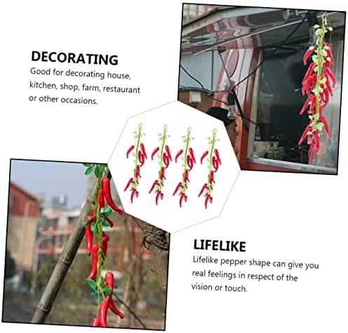 8pcs Realistic Hanging Chili Pepper Decor Strings