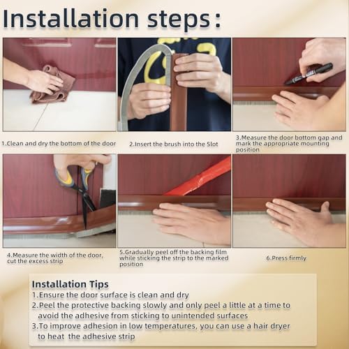 39 Inch Door Sweep with Brush and Silicone Seal