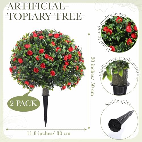 Yunlly Set of 2 Artificial Boxwood Topiary Balls