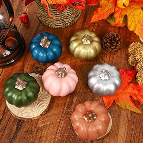 Whaline Artificial Pink Pumpkins 12pcs Bulk Fall Decor