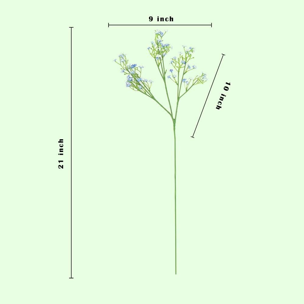LYLYFAN Babys Breath Artificial Flowers 12Pcs Blue Gypsophila Wedding Decoration