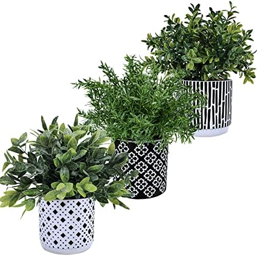 Winlyn 3-Pack Artificial Plants in Concrete Pots