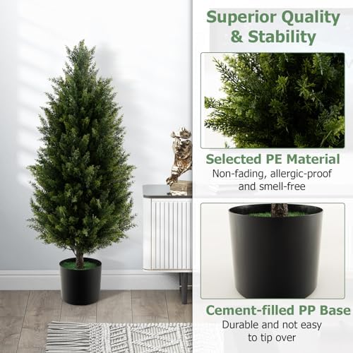 Goplus 3FT Artificial Cedar Tree Set of 2