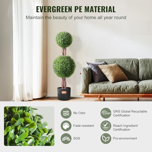 VEVOR Artificial Topiary Tree Set 36 Inch Tall 2 Pieces