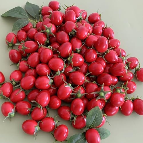 Lovmeety 30Pcs Artificial Cherry Tomatoes for Decor and Photography