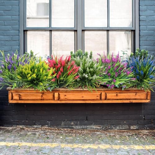 24 Bundles Artificial Flowers for Outdoor Garden Decor